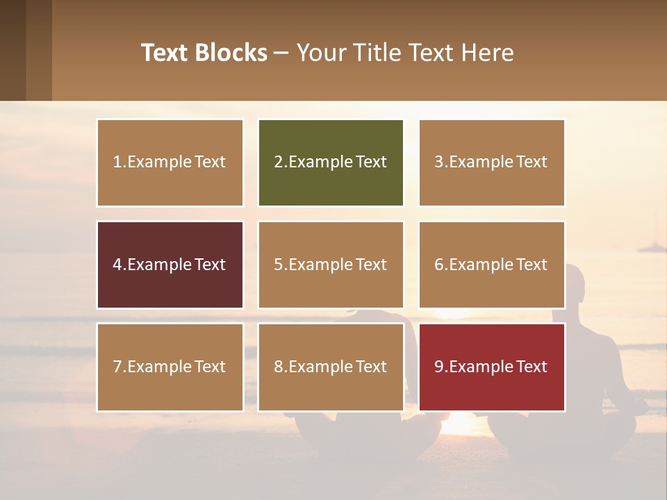 Two People Are Sitting On The Beach At Sunset PowerPoint Template