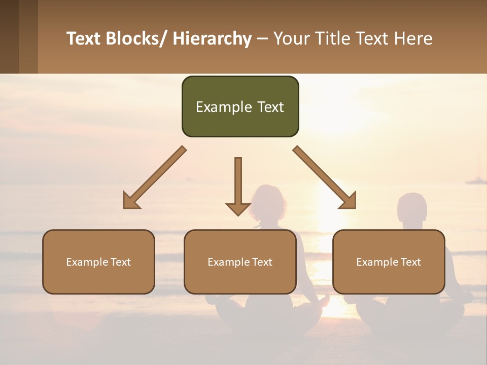 Two People Are Sitting On The Beach At Sunset PowerPoint Template