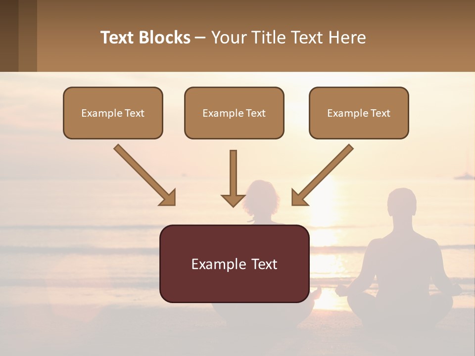 Two People Are Sitting On The Beach At Sunset PowerPoint Template