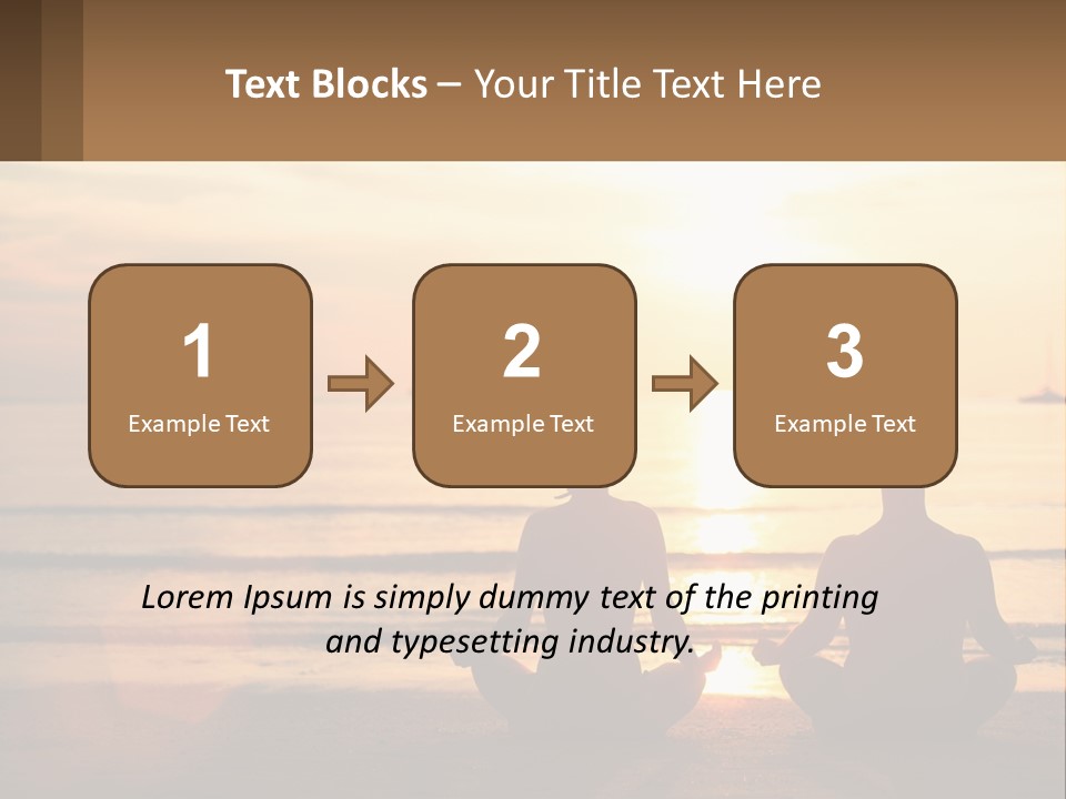 Two People Are Sitting On The Beach At Sunset PowerPoint Template