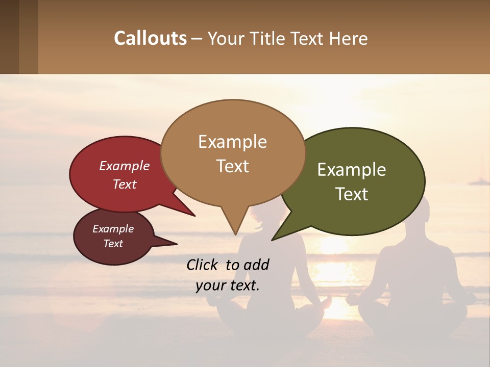 Two People Are Sitting On The Beach At Sunset PowerPoint Template