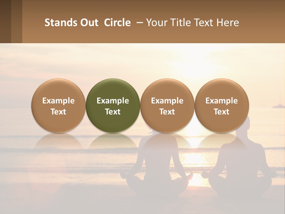 Two People Are Sitting On The Beach At Sunset PowerPoint Template