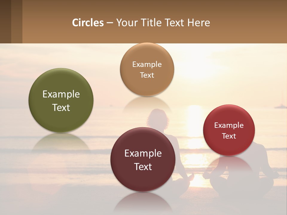 Two People Are Sitting On The Beach At Sunset PowerPoint Template