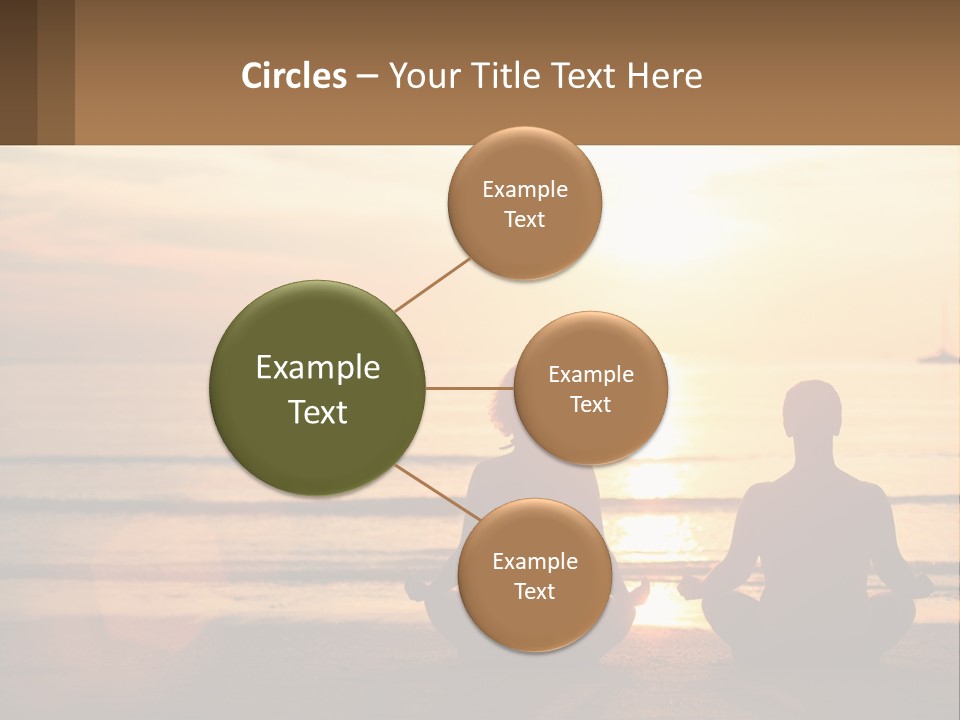 Two People Are Sitting On The Beach At Sunset PowerPoint Template