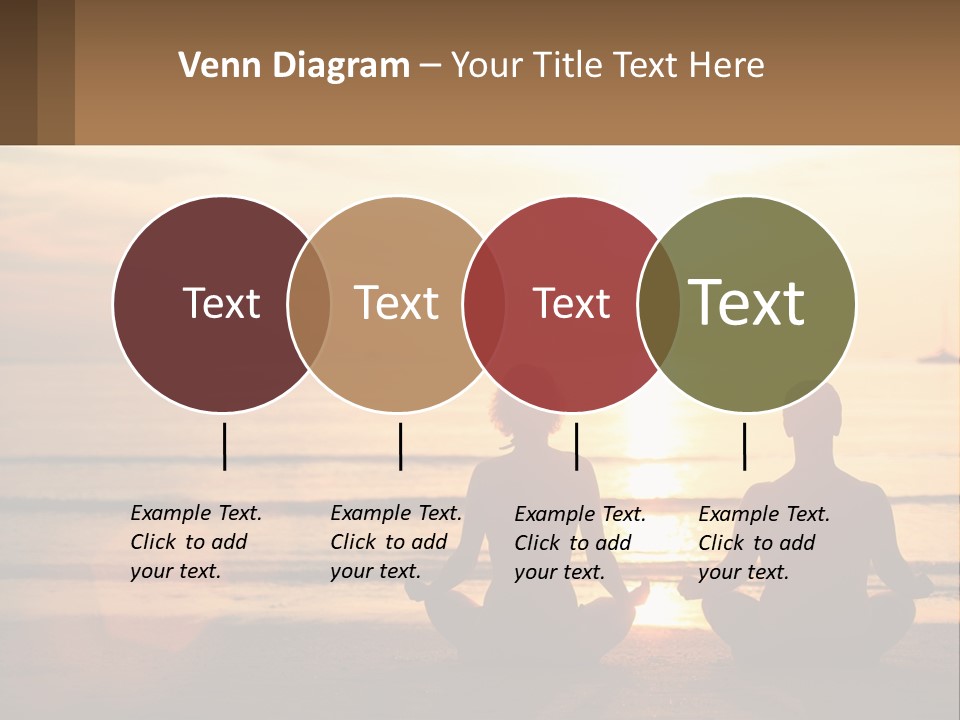 Two People Are Sitting On The Beach At Sunset PowerPoint Template
