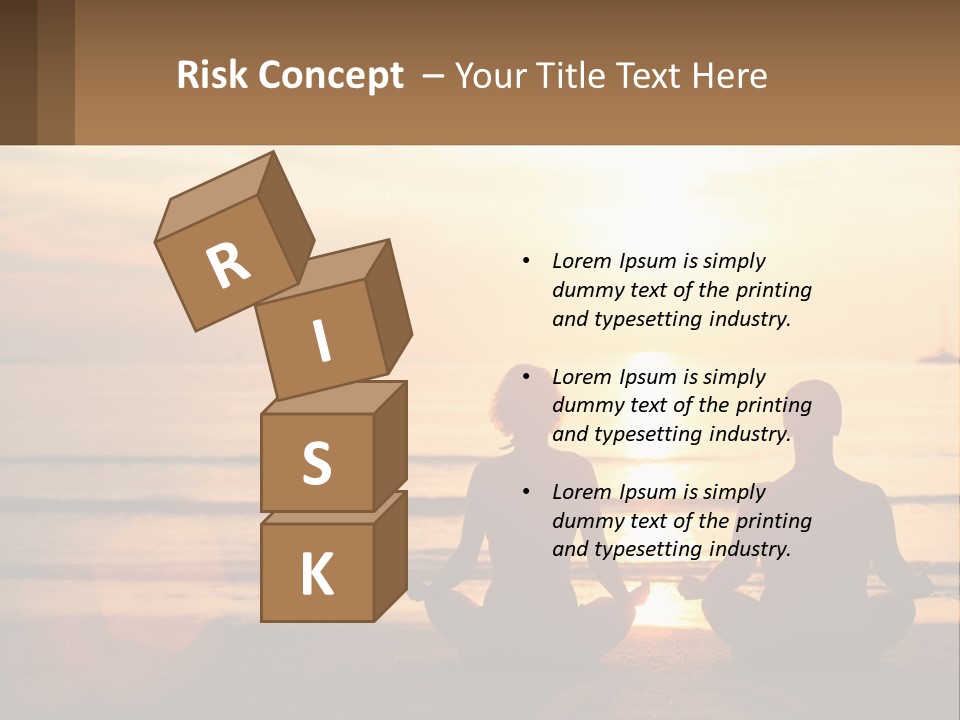 Two People Are Sitting On The Beach At Sunset PowerPoint Template