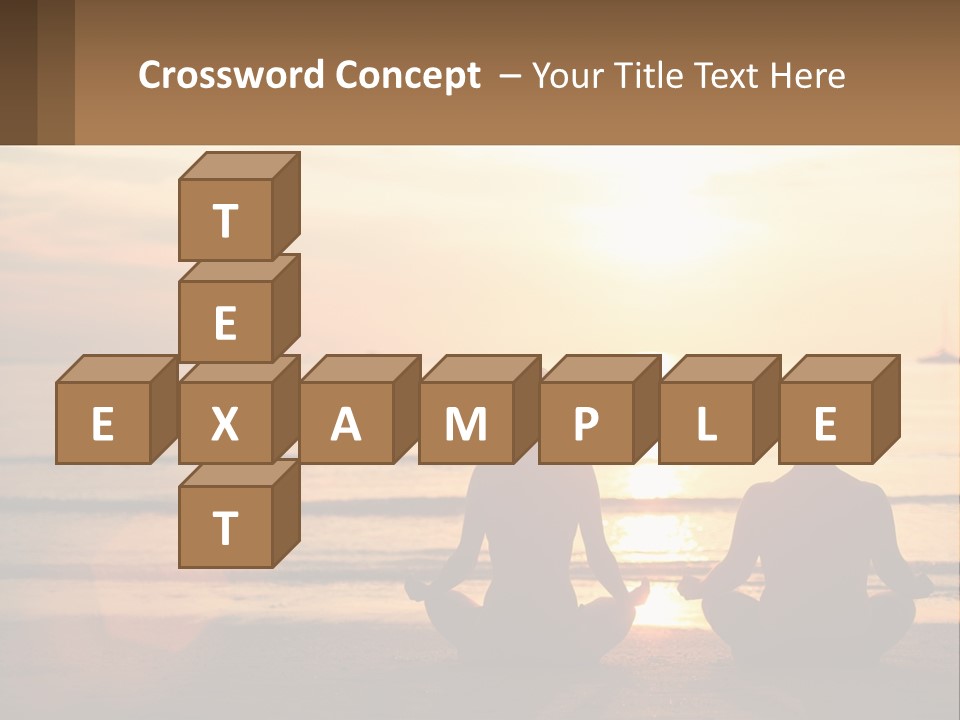 Two People Are Sitting On The Beach At Sunset PowerPoint Template