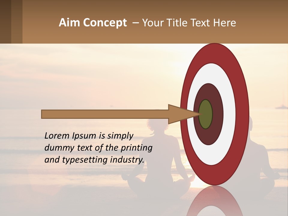 Two People Are Sitting On The Beach At Sunset PowerPoint Template