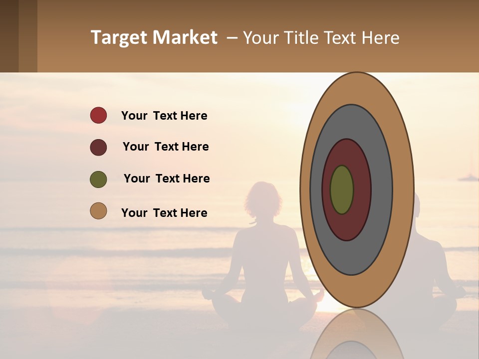 Two People Are Sitting On The Beach At Sunset PowerPoint Template