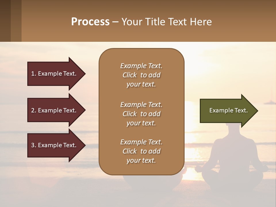 Two People Are Sitting On The Beach At Sunset PowerPoint Template
