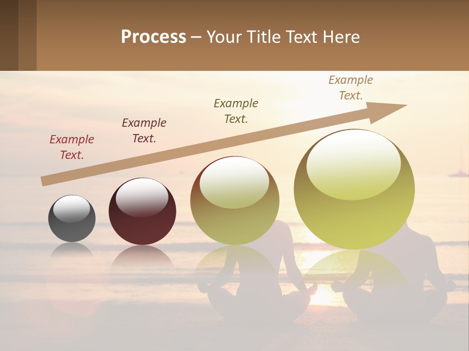 Two People Are Sitting On The Beach At Sunset PowerPoint Template