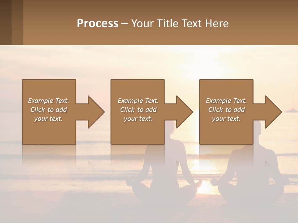 Two People Are Sitting On The Beach At Sunset PowerPoint Template