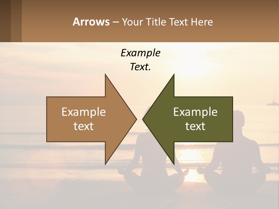 Two People Are Sitting On The Beach At Sunset PowerPoint Template