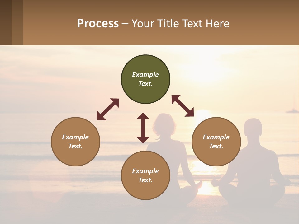 Two People Are Sitting On The Beach At Sunset PowerPoint Template