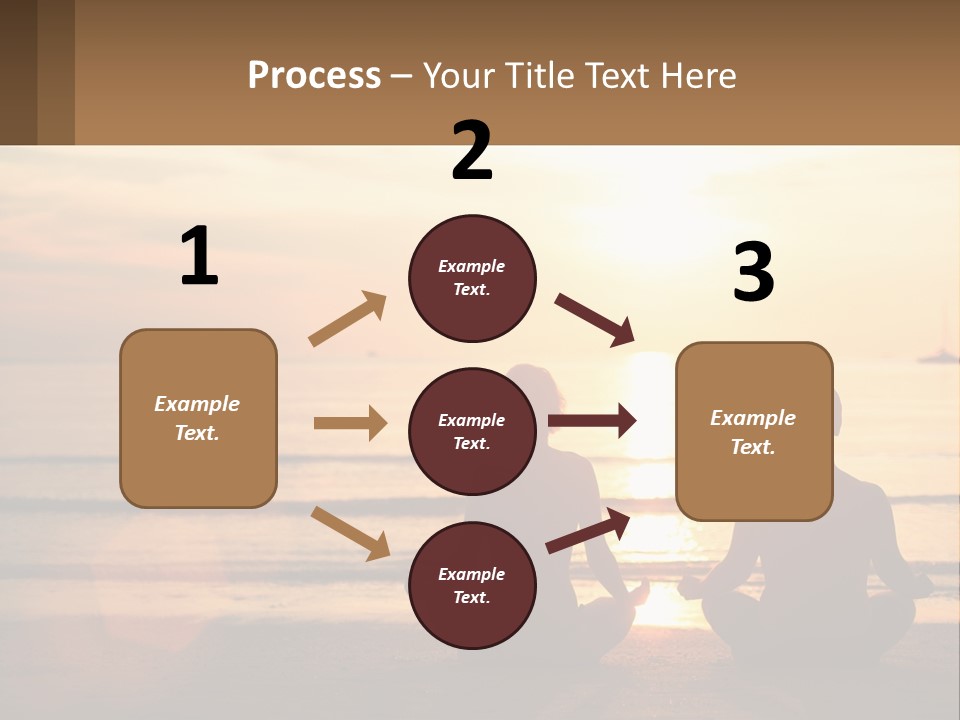 Two People Are Sitting On The Beach At Sunset PowerPoint Template