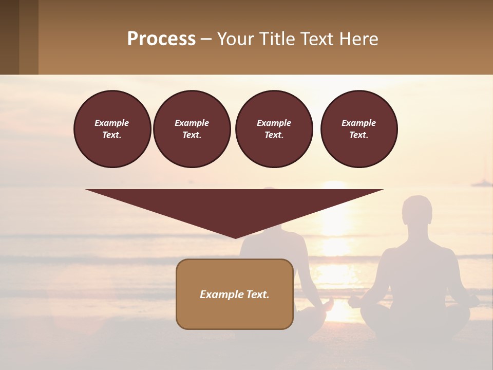 Two People Are Sitting On The Beach At Sunset PowerPoint Template