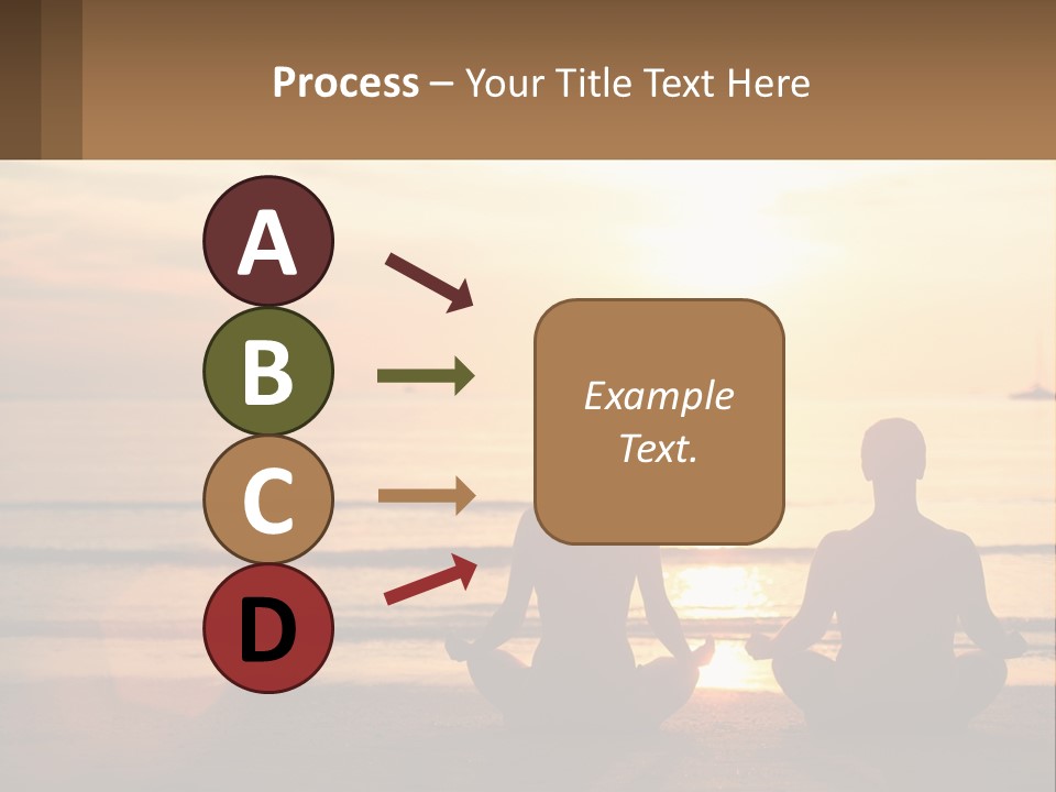 Two People Are Sitting On The Beach At Sunset PowerPoint Template