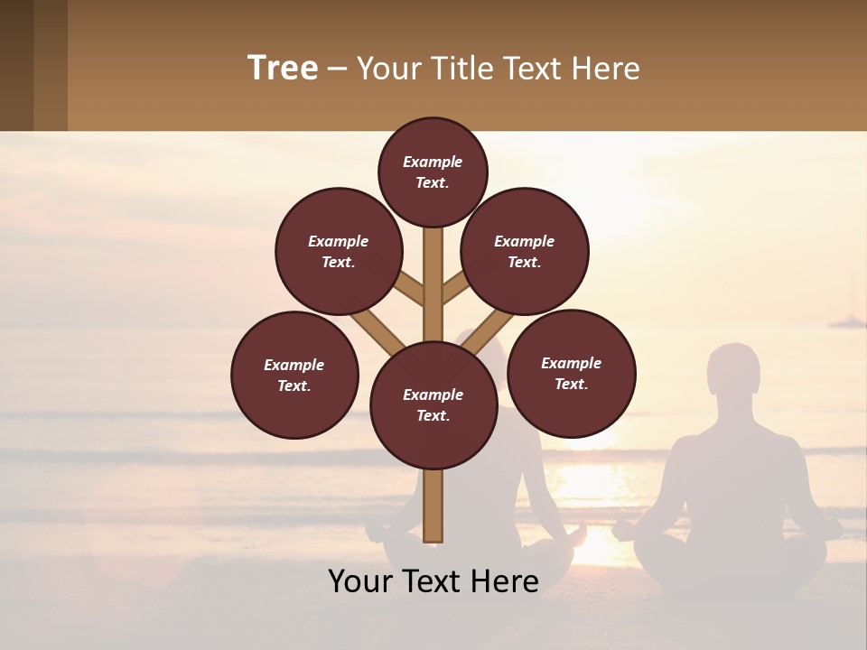 Two People Are Sitting On The Beach At Sunset PowerPoint Template