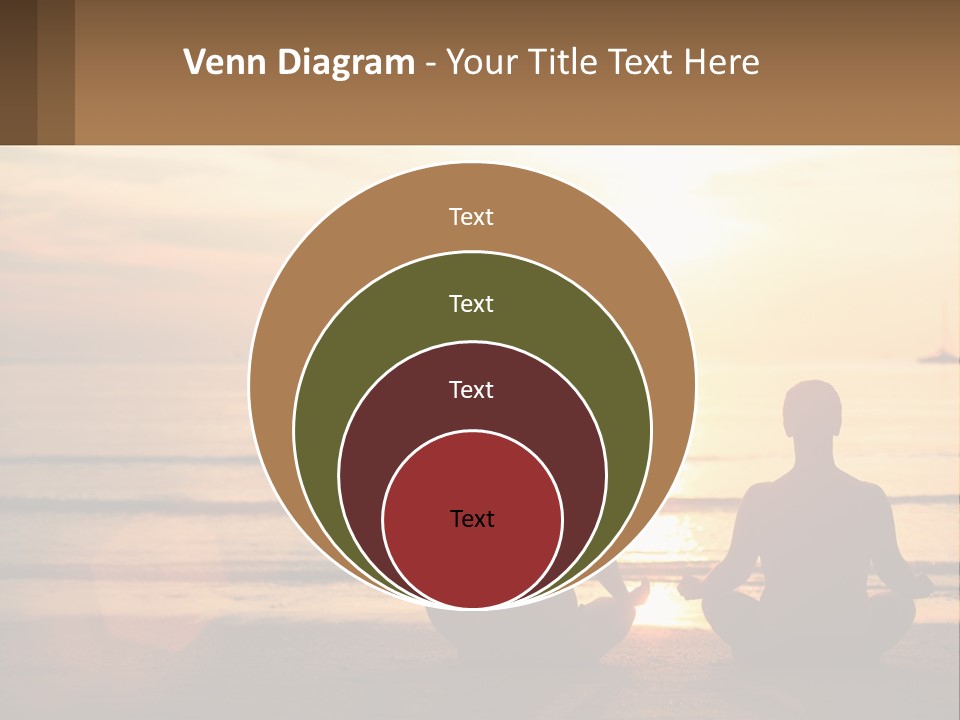 Two People Are Sitting On The Beach At Sunset PowerPoint Template