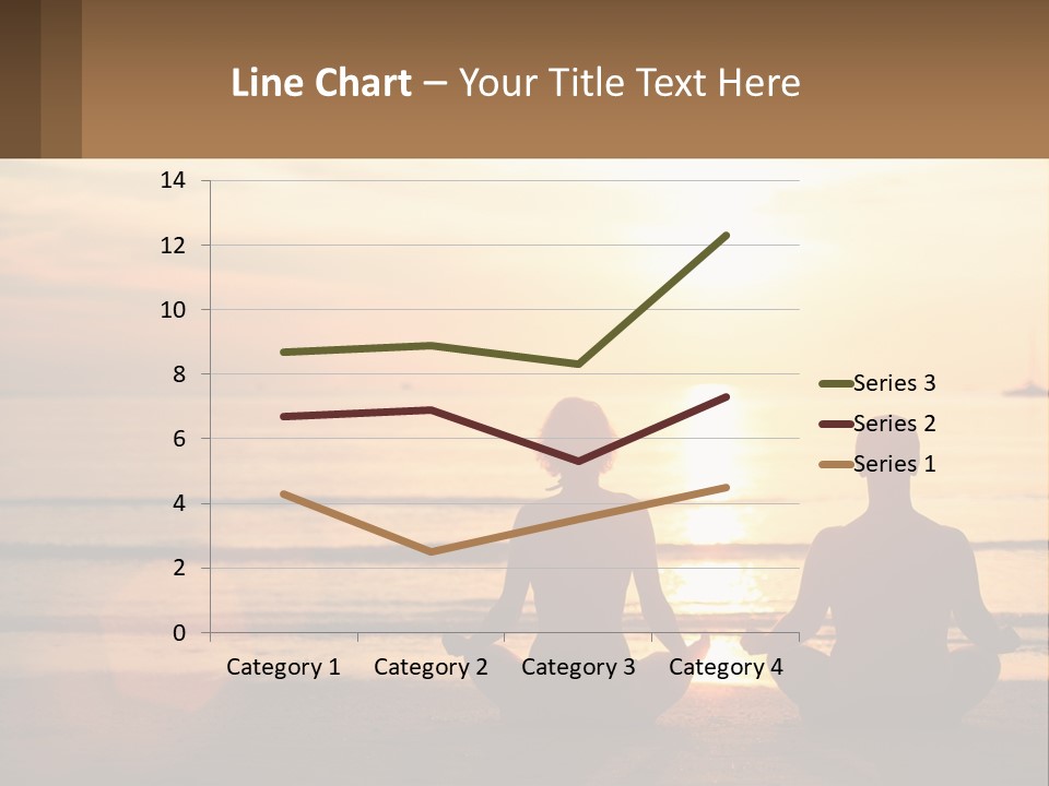 Two People Are Sitting On The Beach At Sunset PowerPoint Template