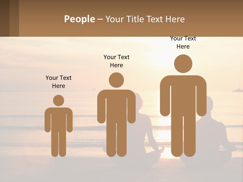Two People Are Sitting On The Beach At Sunset PowerPoint Template