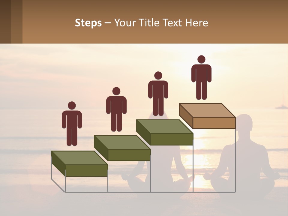 Two People Are Sitting On The Beach At Sunset PowerPoint Template