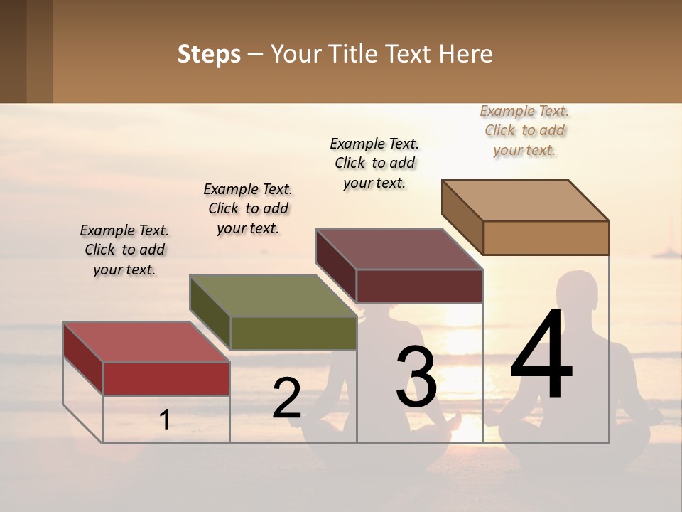 Two People Are Sitting On The Beach At Sunset PowerPoint Template