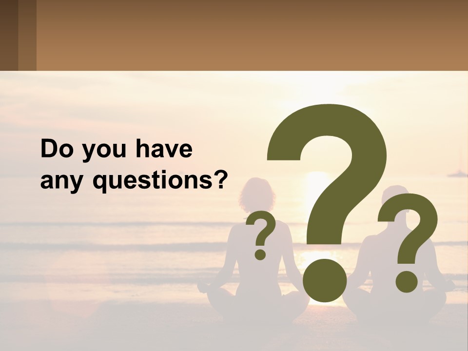 Two People Are Sitting On The Beach At Sunset PowerPoint Template