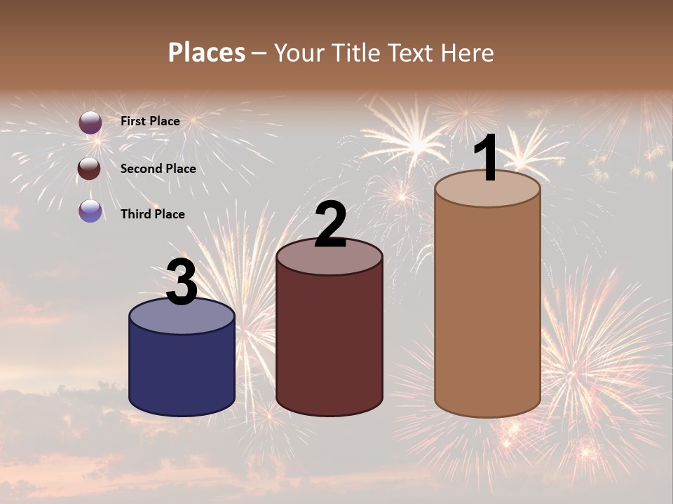 A Fireworks Display With A Sky Background PowerPoint Template