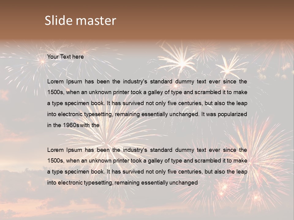 A Fireworks Display With A Sky Background PowerPoint Template