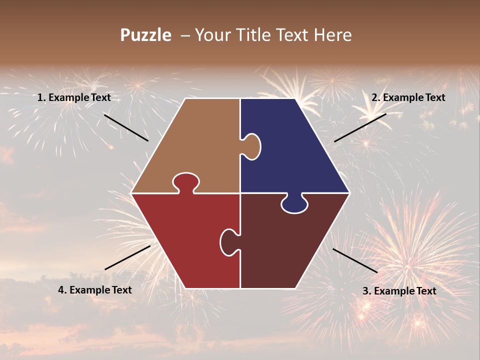 A Fireworks Display With A Sky Background PowerPoint Template