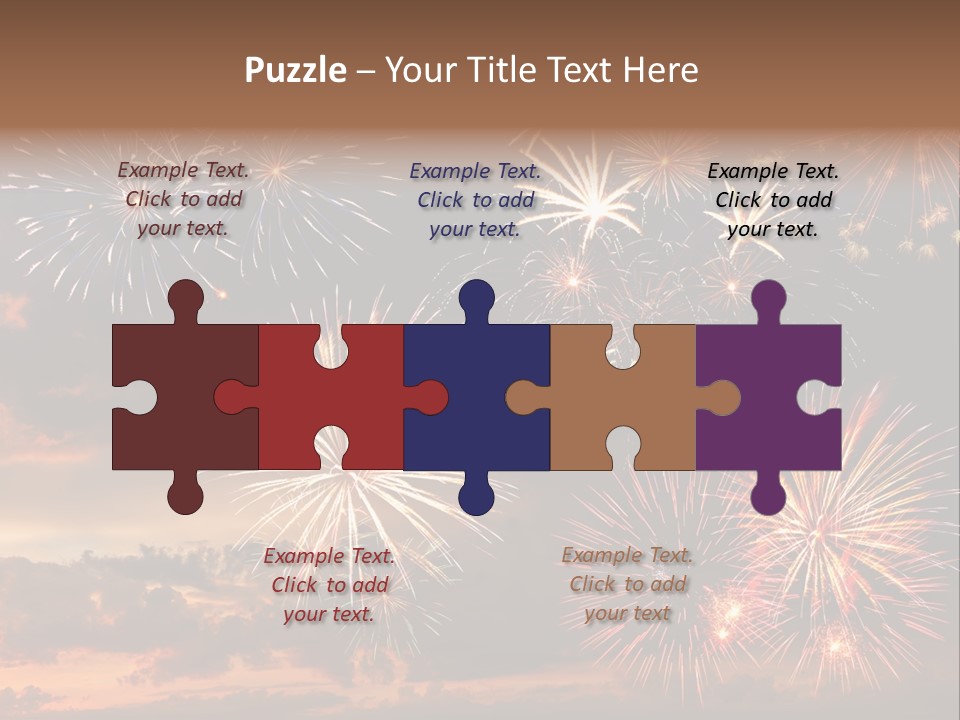 A Fireworks Display With A Sky Background PowerPoint Template