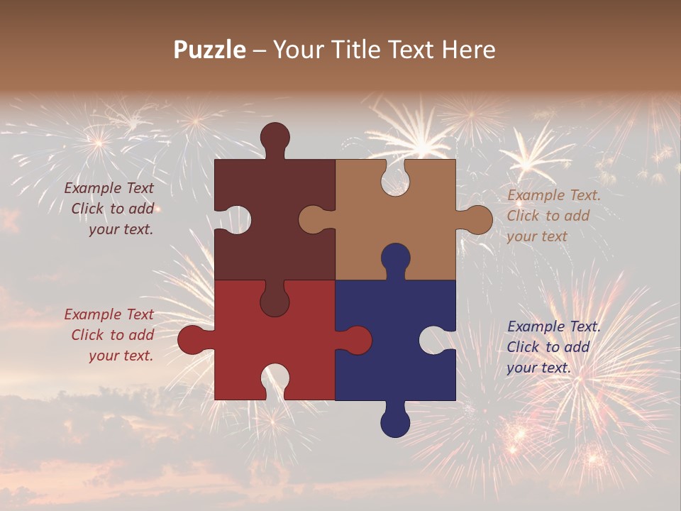 A Fireworks Display With A Sky Background PowerPoint Template