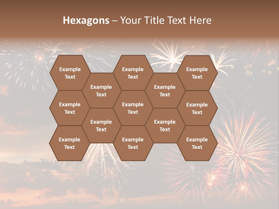 A Fireworks Display With A Sky Background PowerPoint Template