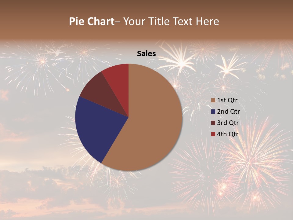 A Fireworks Display With A Sky Background PowerPoint Template