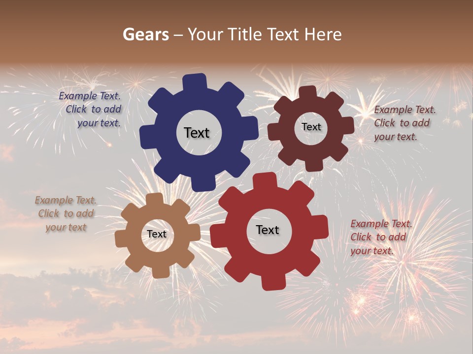 A Fireworks Display With A Sky Background PowerPoint Template