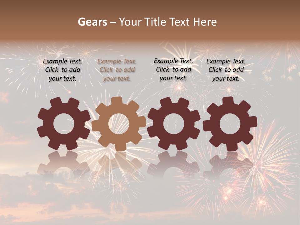 A Fireworks Display With A Sky Background PowerPoint Template