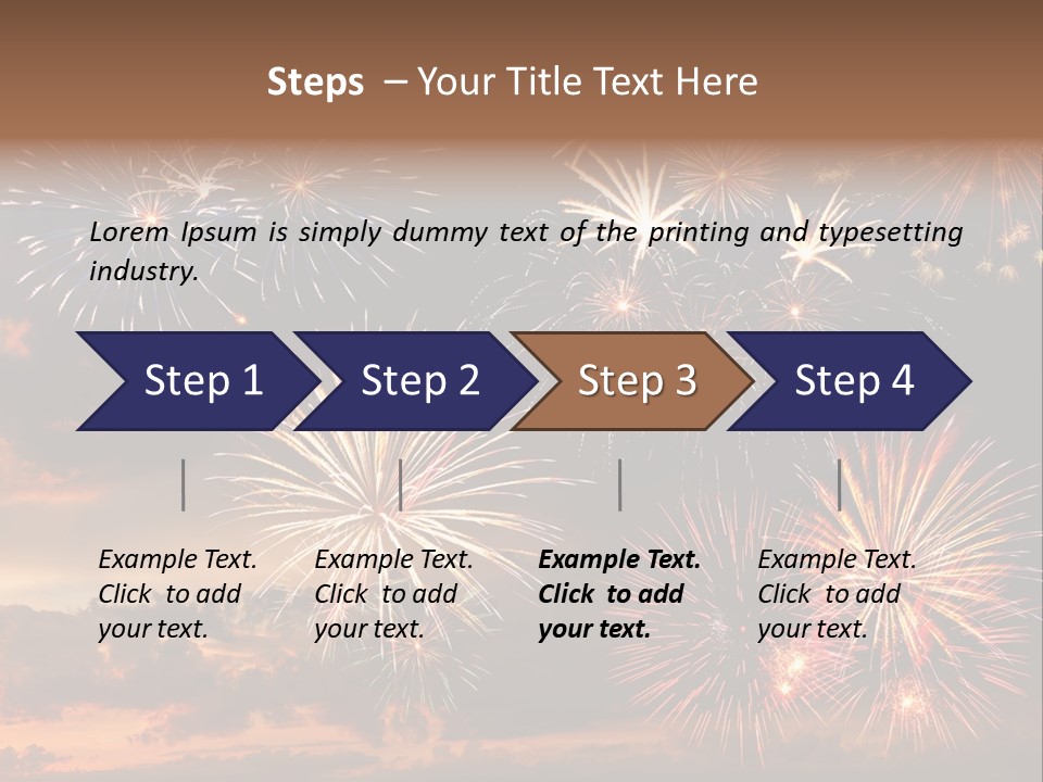 A Fireworks Display With A Sky Background PowerPoint Template