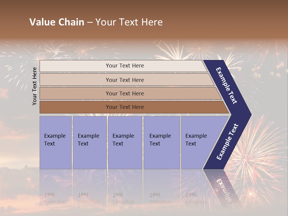 A Fireworks Display With A Sky Background PowerPoint Template