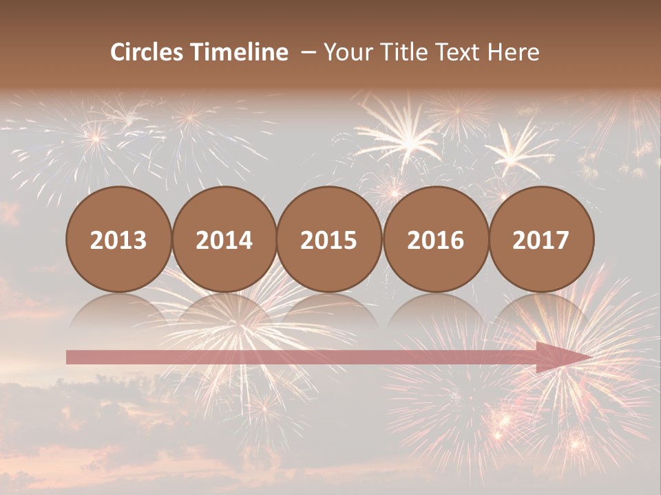 A Fireworks Display With A Sky Background PowerPoint Template