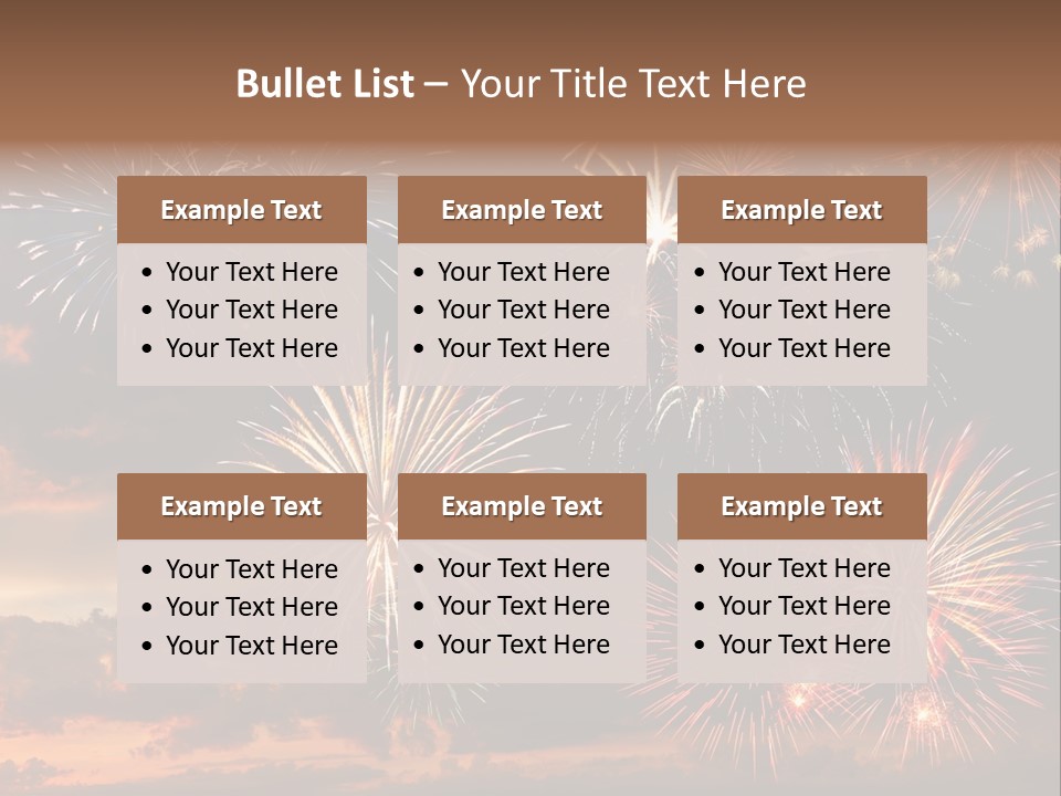 A Fireworks Display With A Sky Background PowerPoint Template