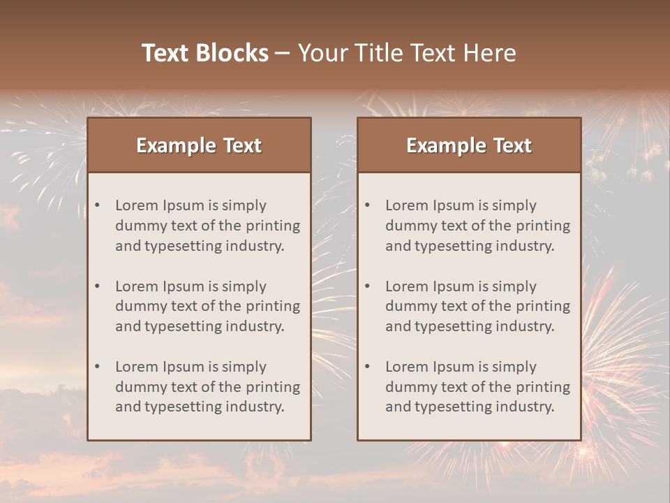 A Fireworks Display With A Sky Background PowerPoint Template