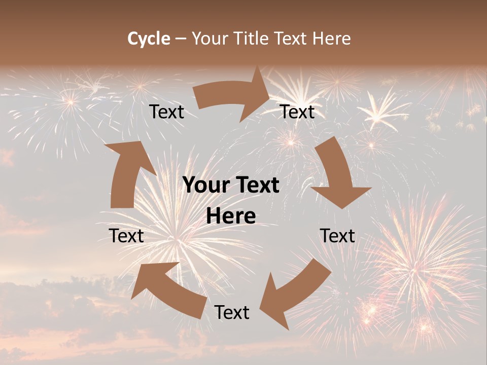 A Fireworks Display With A Sky Background PowerPoint Template