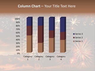 A Fireworks Display With A Sky Background PowerPoint Template