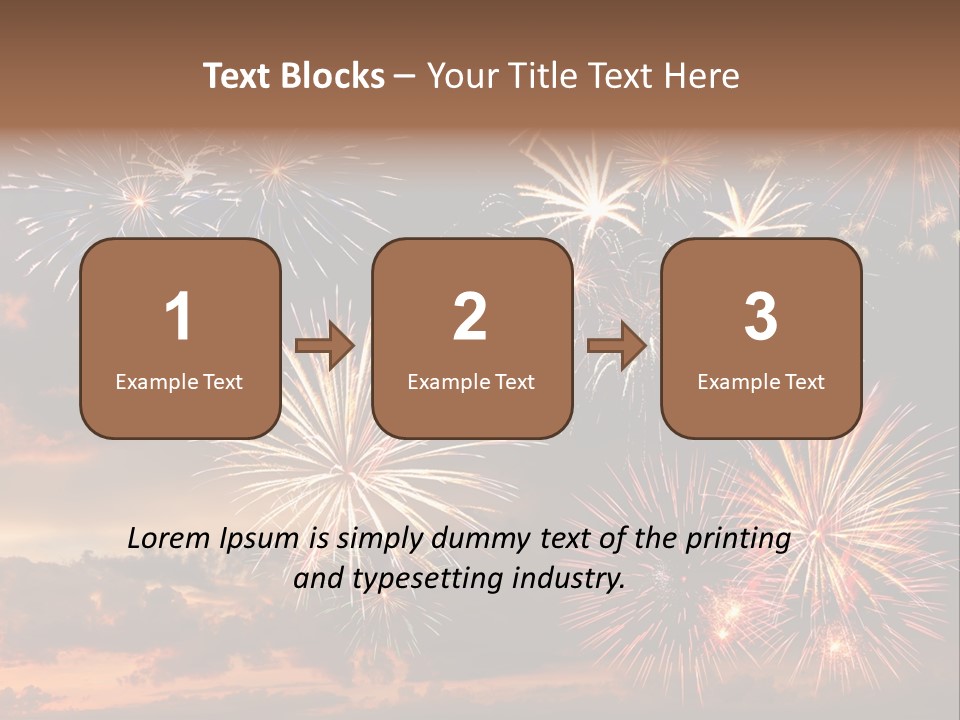 A Fireworks Display With A Sky Background PowerPoint Template