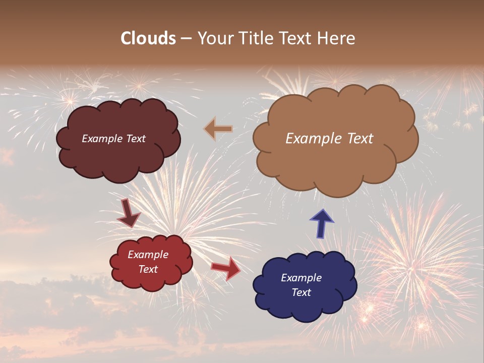 A Fireworks Display With A Sky Background PowerPoint Template