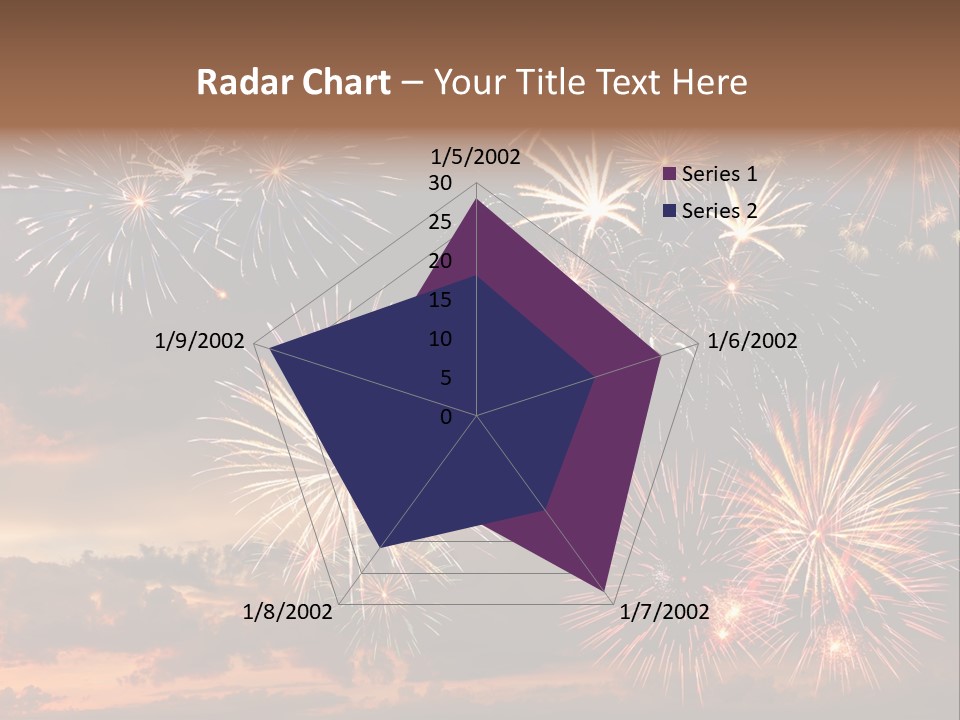 A Fireworks Display With A Sky Background PowerPoint Template