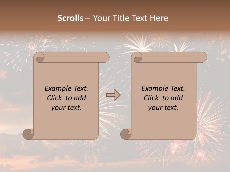 A Fireworks Display With A Sky Background PowerPoint Template
