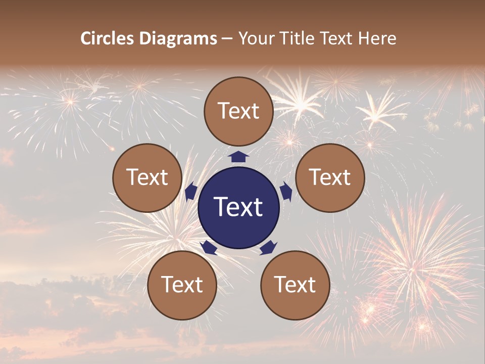 A Fireworks Display With A Sky Background PowerPoint Template