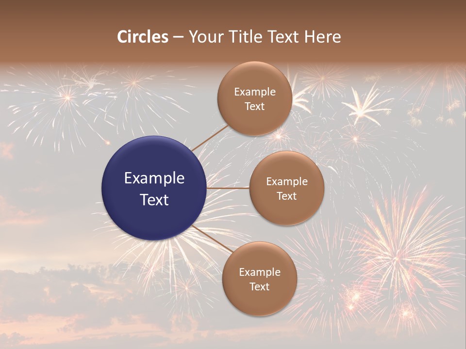 A Fireworks Display With A Sky Background PowerPoint Template